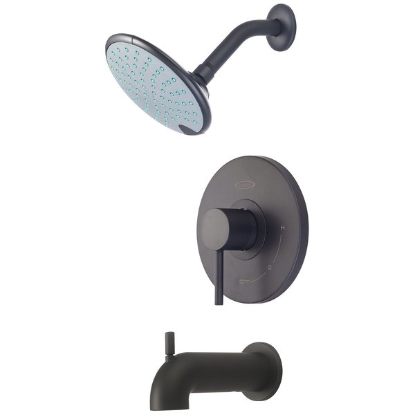 Pioneer Single Handle Tub and Shower Trim Set in Matte Black T-4MT131-7S-MB